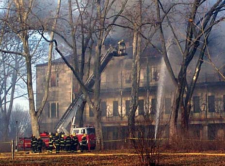 Fire rips through the Navy Home Feb. 3, 2003